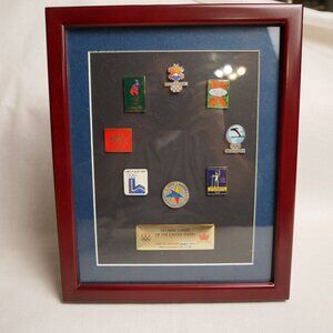 Framed Limited Edition Olympic Games of the USA Pin Set Aminco 2001 #467 of 2002